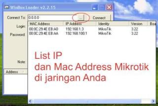 login mikrotik mac address